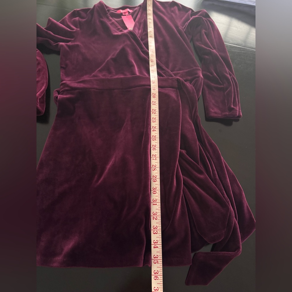 Lilly Pulitzer Karlie Wrap Stretch Velour Romper in Cabernet BERRY. NWT Size LG. - Picture 9 of 12